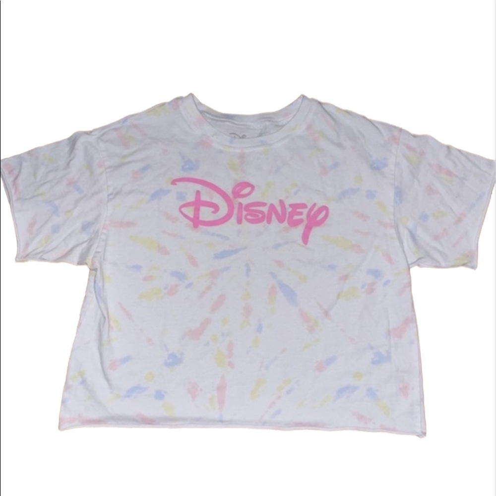 Disney super cute cropped baby tee EUC:tie dye top: cropped cotton t-shirt